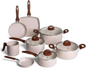 Brinox - Jogo Panelas 8 Peças Ceramic Life Smart Plus - Vanilla